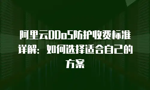 阿里云DDoS防护收费标准详解：如何选择适合自己的方案
