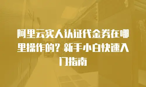 阿里云实人认证代金券在哪里操作的？新手小白快速入门指南