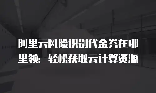 阿里云风险识别代金券在哪里领：轻松获取云计算资源