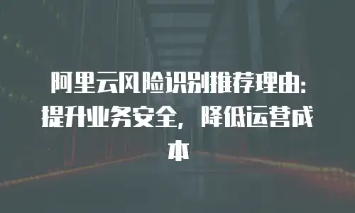 阿里云风险识别推荐理由：提升业务安全，降低运营成本