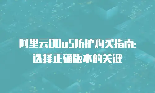 阿里云DDoS防护购买指南: 选择正确版本的关键