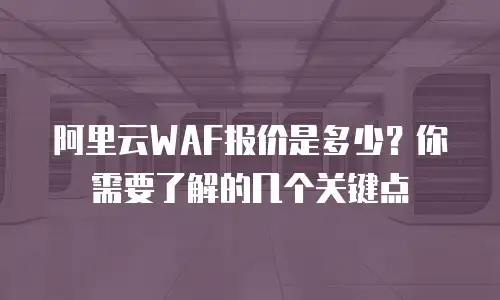阿里云WAF报价是多少？你需要了解的几个关键点