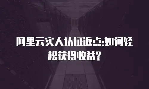 阿里云实人认证返点:如何轻松获得收益?