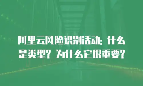 阿里云风险识别活动: 什么是类型? 为什么它很重要?