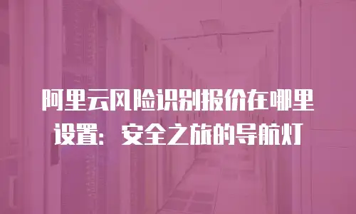 阿里云风险识别报价在哪里设置：安全之旅的导航灯