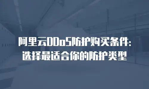 阿里云DDoS防护购买条件：选择最适合你的防护类型