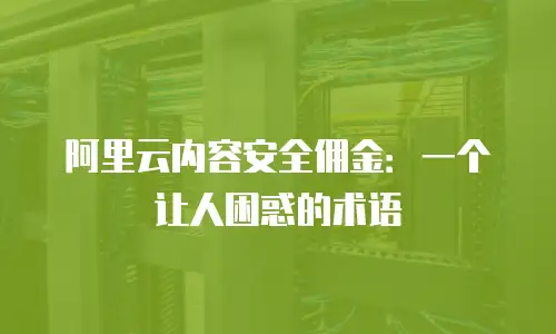 阿里云内容安全佣金：一个让人困惑的术语