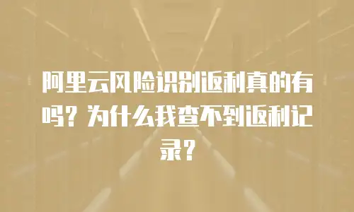 阿里云风险识别返利真的有吗？为什么我查不到返利记录？