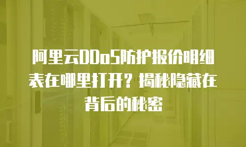 阿里云DDoS防护报价明细表在哪里打开？揭秘隐藏在背后的秘密