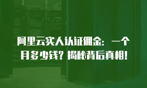 阿里云实人认证佣金：一个月多少钱？揭秘背后真相！