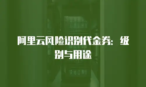 阿里云风险识别代金券：级别与用途