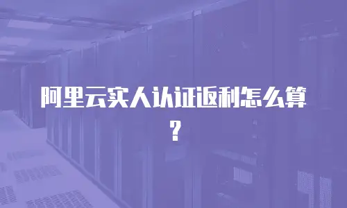 阿里云实人认证返利怎么算？