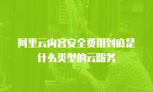 阿里云内容安全费用到底是什么类型的云服务