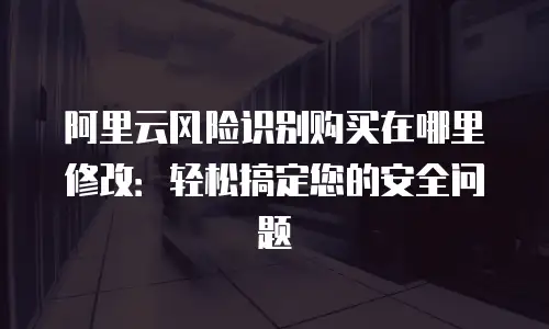 阿里云风险识别购买在哪里修改：轻松搞定您的安全问题