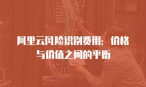 阿里云风险识别费用：价格与价值之间的平衡
