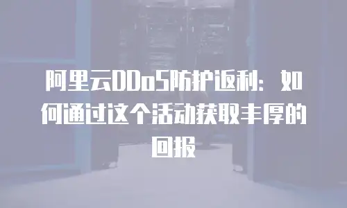 阿里云DDoS防护返利：如何通过这个活动获取丰厚的回报