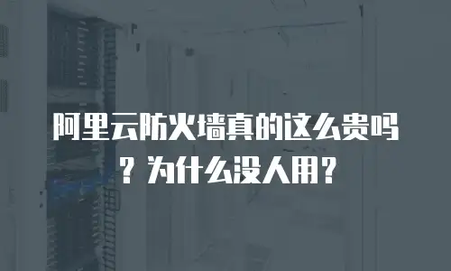 阿里云防火墙真的这么贵吗？为什么没人用？
