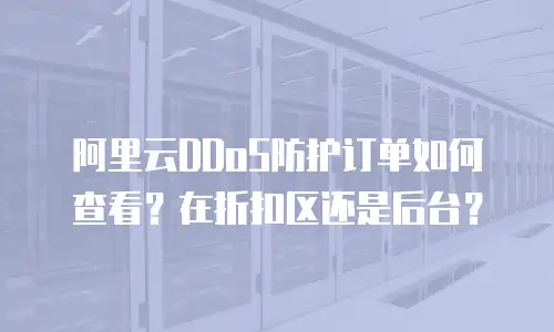 阿里云DDoS防护订单如何查看？在折扣区还是后台？