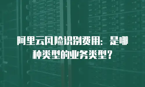 阿里云风险识别费用：是哪种类型的业务类型？