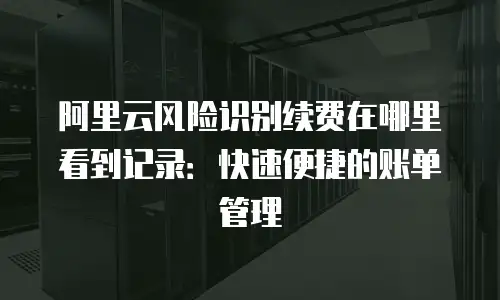 阿里云风险识别续费在哪里看到记录：快速便捷的账单管理