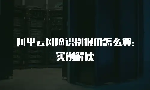 阿里云风险识别报价怎么算：实例解读