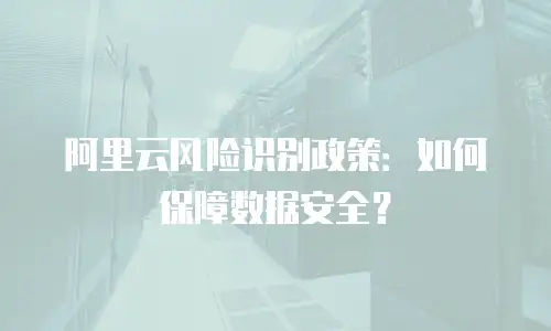 阿里云风险识别政策：如何保障数据安全？