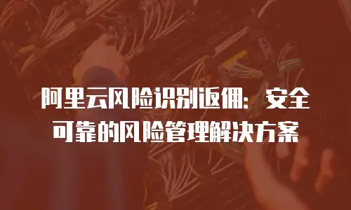 阿里云风险识别返佣：安全可靠的风险管理解决方案