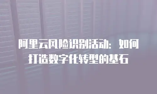 阿里云风险识别活动：如何打造数字化转型的基石