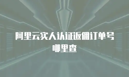 阿里云实人认证返佣订单号哪里查
