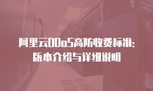阿里云DDoS高防收费标准: 版本介绍与详细说明
