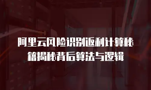 阿里云风险识别返利计算秘籍揭秘背后算法与逻辑