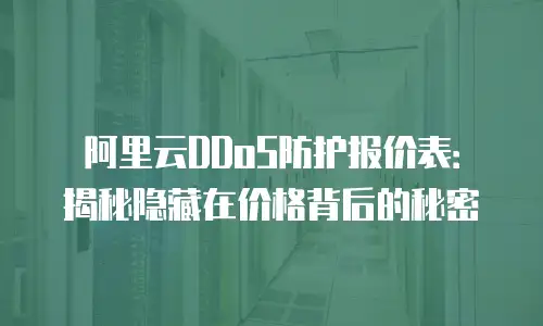 阿里云DDoS防护报价表：揭秘隐藏在价格背后的秘密