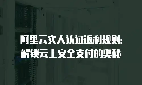 阿里云实人认证返利规则：解锁云上安全支付的奥秘