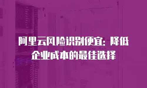 阿里云风险识别便宜: 降低企业成本的最佳选择