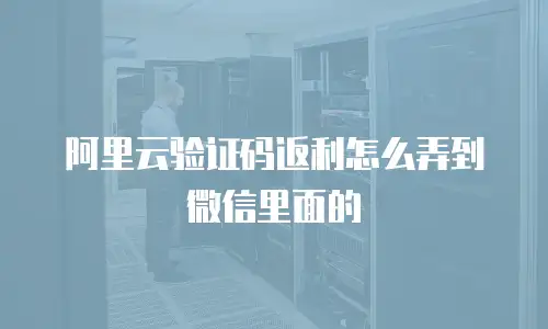 阿里云验证码返利怎么弄到微信里面的