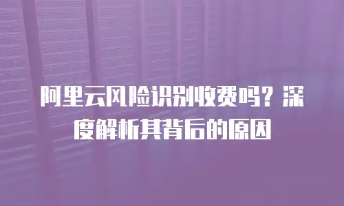 阿里云风险识别收费吗？深度解析其背后的原因