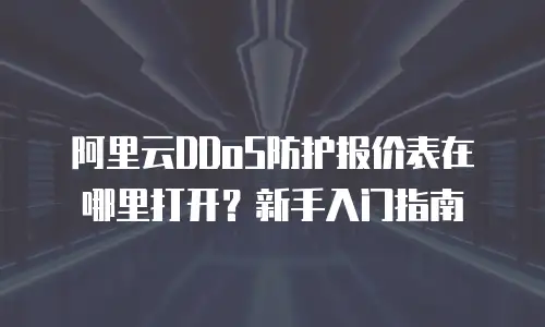 阿里云DDoS防护报价表在哪里打开？新手入门指南