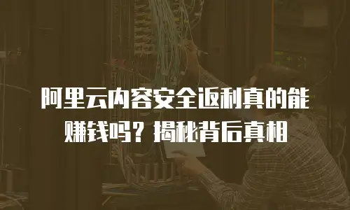 阿里云内容安全返利真的能赚钱吗？揭秘背后真相