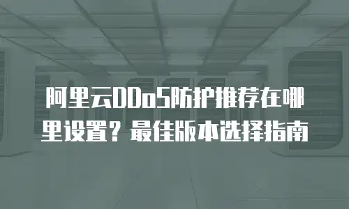 阿里云DDoS防护推荐在哪里设置？最佳版本选择指南