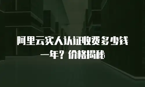 阿里云实人认证收费多少钱一年？价格揭秘