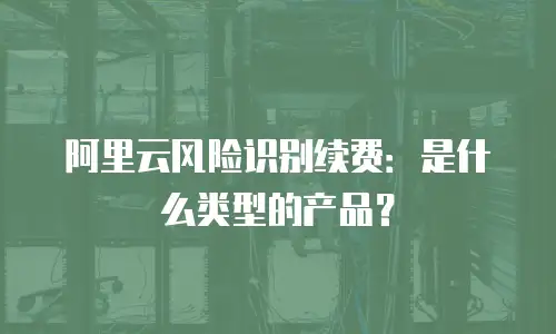 阿里云风险识别续费：是什么类型的产品？