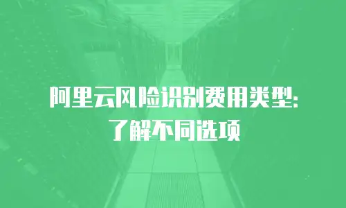 阿里云风险识别费用类型：了解不同选项