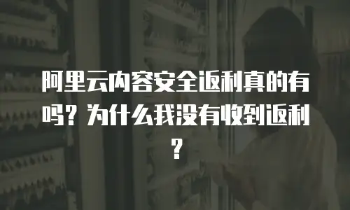 阿里云内容安全返利真的有吗？为什么我没有收到返利？