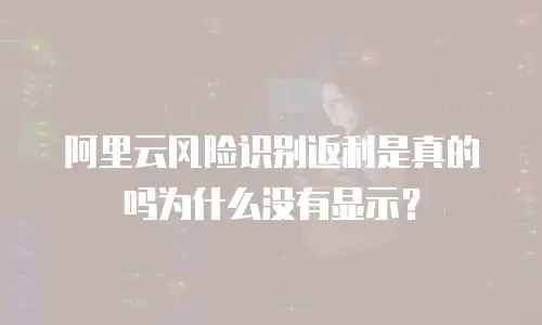 阿里云风险识别返利是真的吗为什么没有显示？
