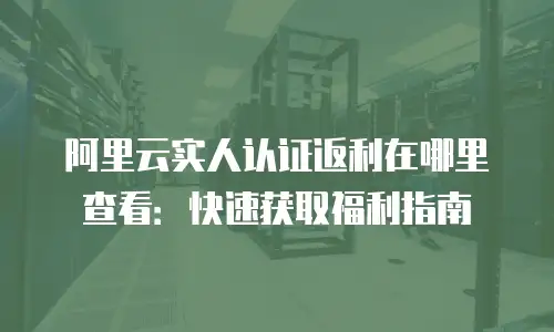 阿里云实人认证返利在哪里查看：快速获取福利指南