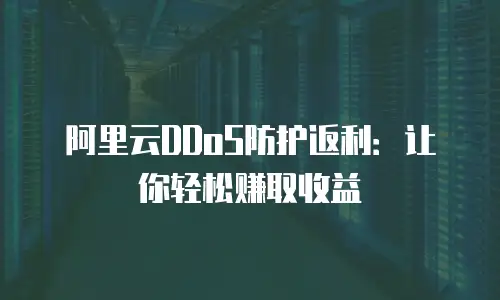 阿里云DDoS防护返利：让你轻松赚取收益