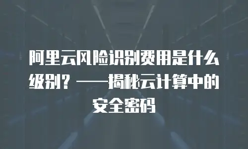 阿里云风险识别费用是什么级别？——揭秘云计算中的安全密码
