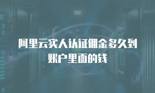 阿里云实人认证佣金多久到账户里面的钱