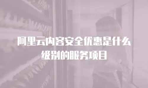 阿里云内容安全优惠是什么级别的服务项目
