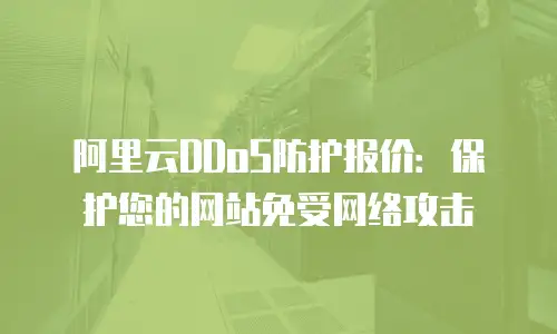 阿里云DDoS防护报价：保护您的网站免受网络攻击